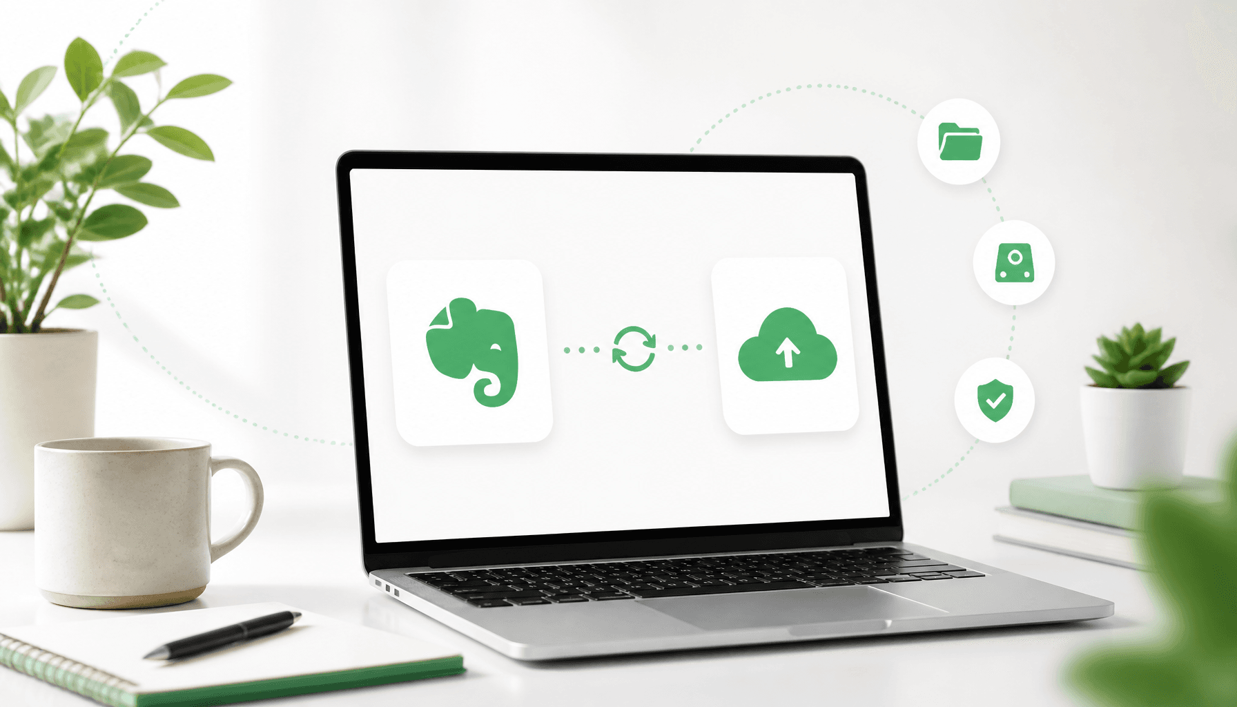 A Fire tablet importing Evernote notebooks into a clean note-taking app